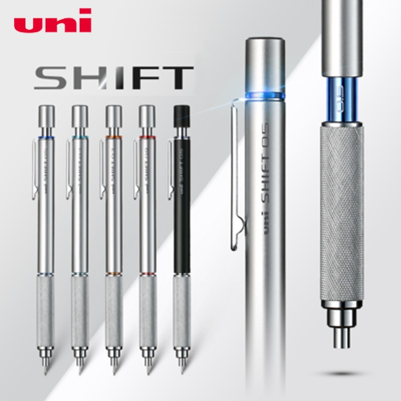 Japan uni mekanisk blyant  m5-1010 metal lavt tyngdepunkt blyant studerende tegning skitse aktiv bly 0.3/0.5/0.7/0.9mm