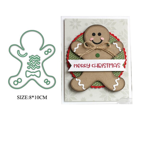 Gingerbread man boy & Girl Christmas Metal Cutting Die Stencils for DIY album Decorative Embossing Paper Cards: 1