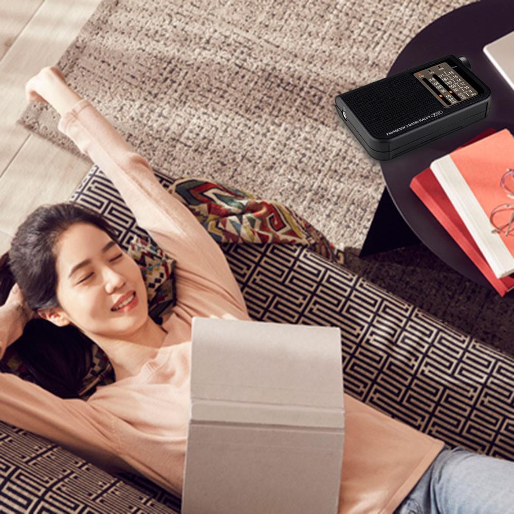 V117 Portable 3 Band Radio AM FM Small Emergency Transistor Radio Receiver Shortwave Battery Powered Tuner Receiver For Senior