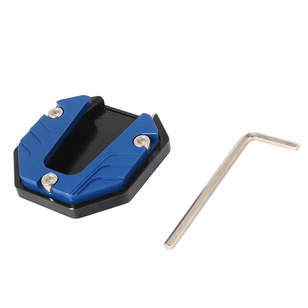 Cavalletto per moto Pad Ingranditore antiscivolo Base di supporto Estensione Ingranditore Scooter Ciclomotore Piede Pad Lega di alluminio CNC: Blu