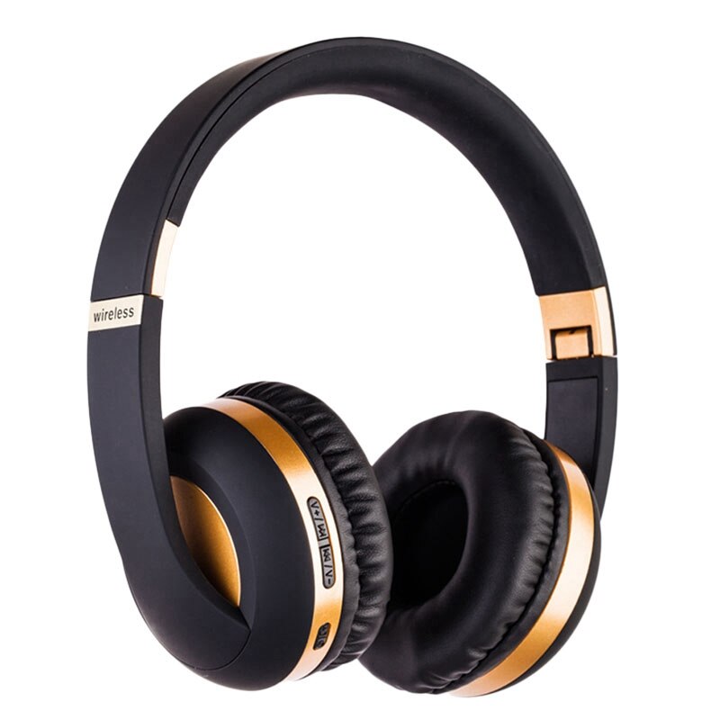 EK-MH4 Headphone, Bluetooth 5.0, Wireless Hifi Fidelity Sound Foldable Sports Headphones: Golden
