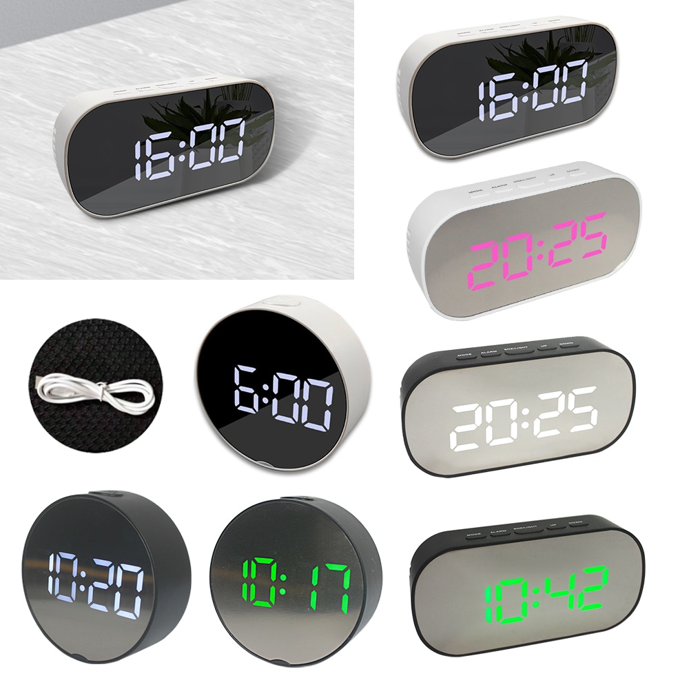 1PC Display Alarm Clock Digital Thermometer Calendar Display Date Desk Table Clock Travel Ectronic Mini Clocks