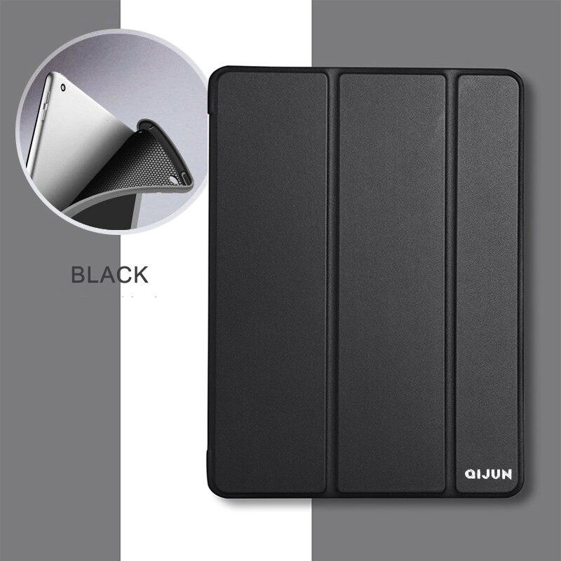 Hoesje voor ipad mini 1 2 3 7.9 '' ultradunne leren slimme zachte tpu-achterkant voor ipad mini 2 mini 3 a1489 a1599 zwartblauw: Zwart