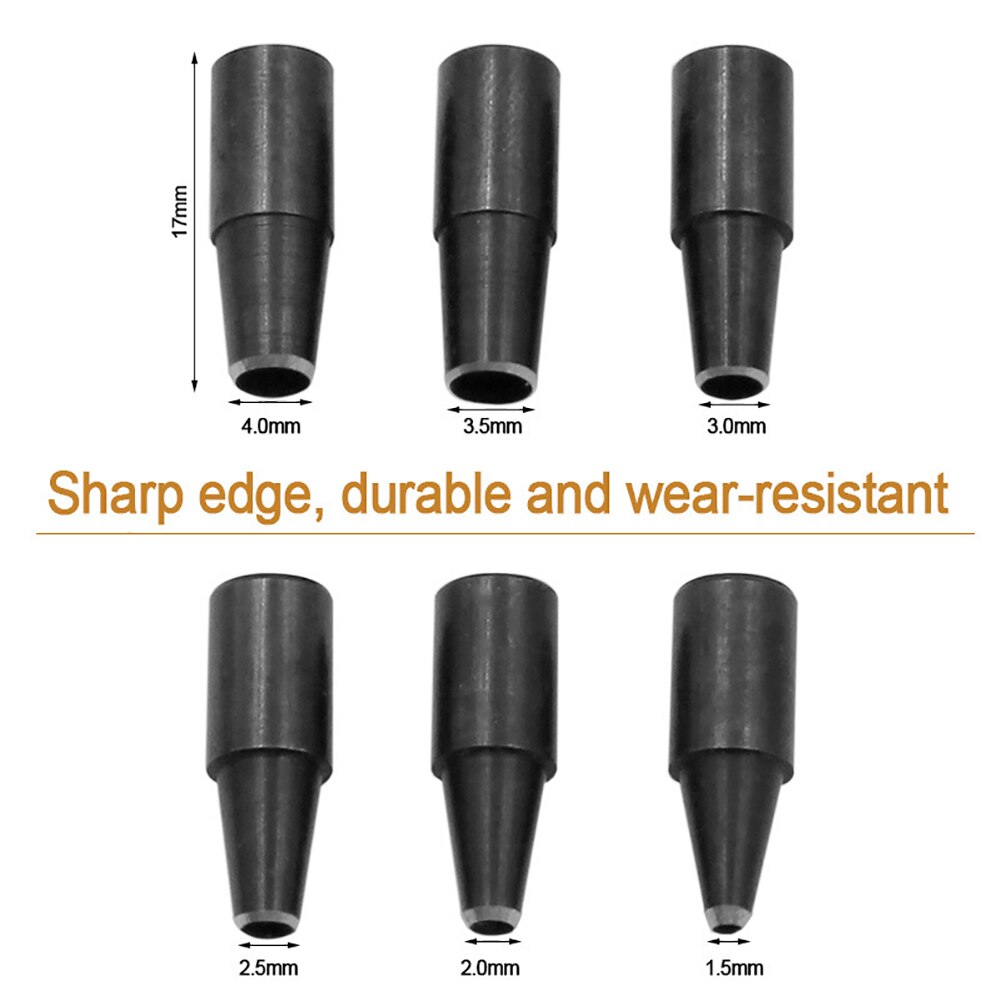6 unids/set de perforadora de cinturón automática reemplazable Multi-cabeza de la correa de tornillo perforador de cuero DIY herramienta para papel de taladro Kit para manualidades Punch