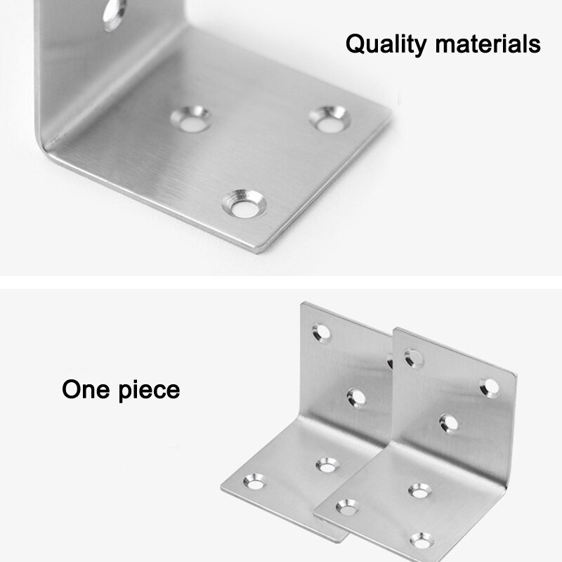 10Pcs Rvs 90 Graden Haakse Beugels Sluiting Hoek Beugel Met Schroeven L Vorm Gewrichten Plaat JA55