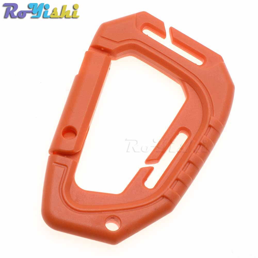 1pcs D Shape 200LB Plastic Snap Clip Carabiner Mountaineering Buckle Outdoor Hanging Keychain Hook Climbing Accessories: Orange