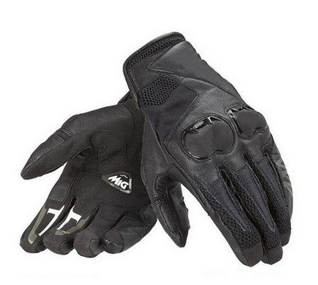 Dain Mig C2 Racing Short Gloves Motorcycle Road Gloves Racing Glove Motorbike Glove: Black White / M