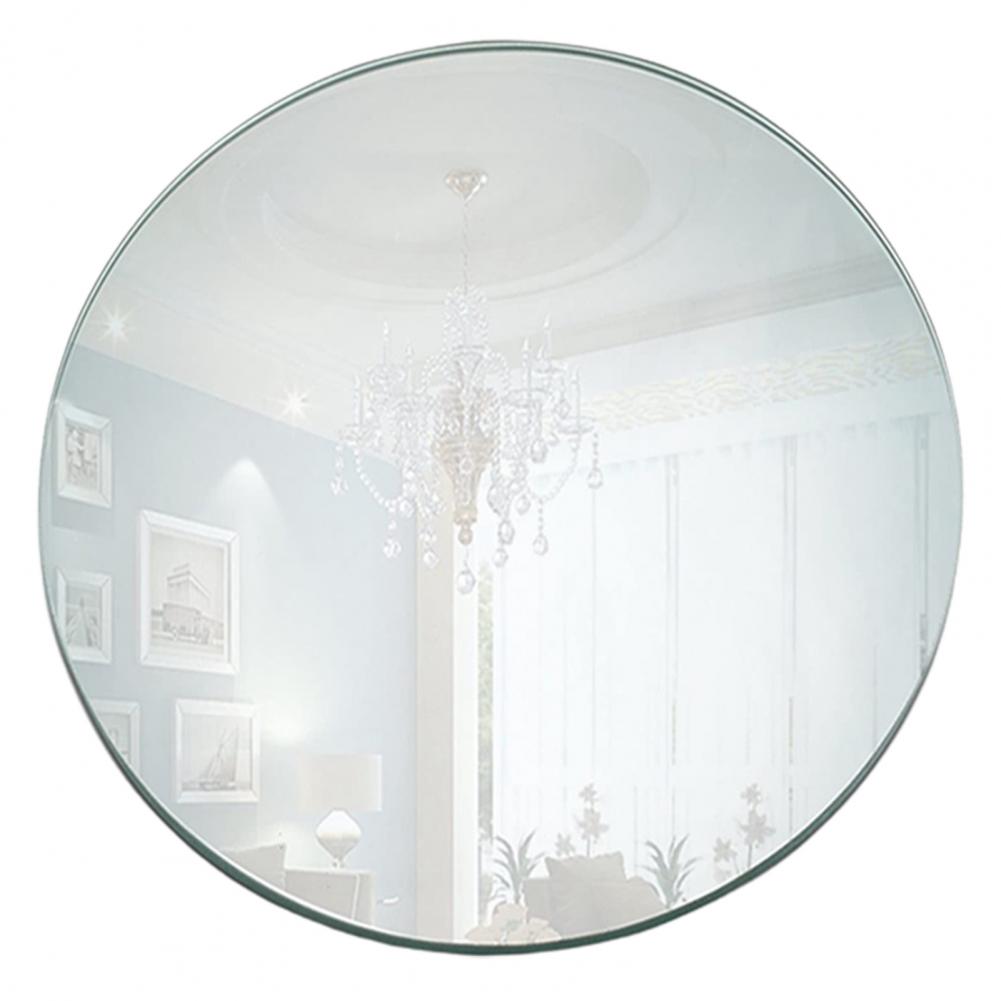 Vassoio rotondo in vetro a specchio da 200mm per decorazioni nuziali arredamento vassoio per candele piatto vassoio da pranzo riflettente riutilizzabile in acrilico fai da te: Default Title