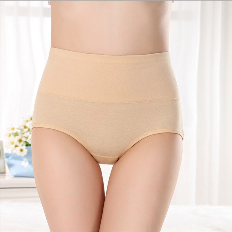 Couleur bonbon confortable Postnatal x-large sous-vêtements réglable doux taille haute 1PC coton porter fesse ventre en élastique: Beige / L