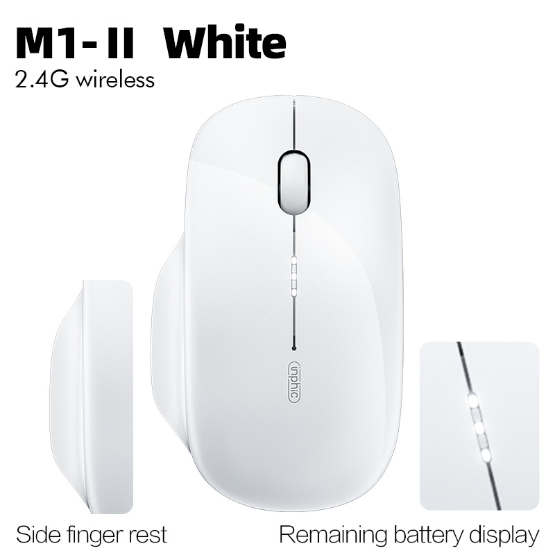 INPHIC M1Profi Kabellose Maus, wiederaufladbare leise Maus, kabellose Bluetooth-Maus mit drei Modi, Leistungsanzeige + Typ-C-Aufladung: Grau