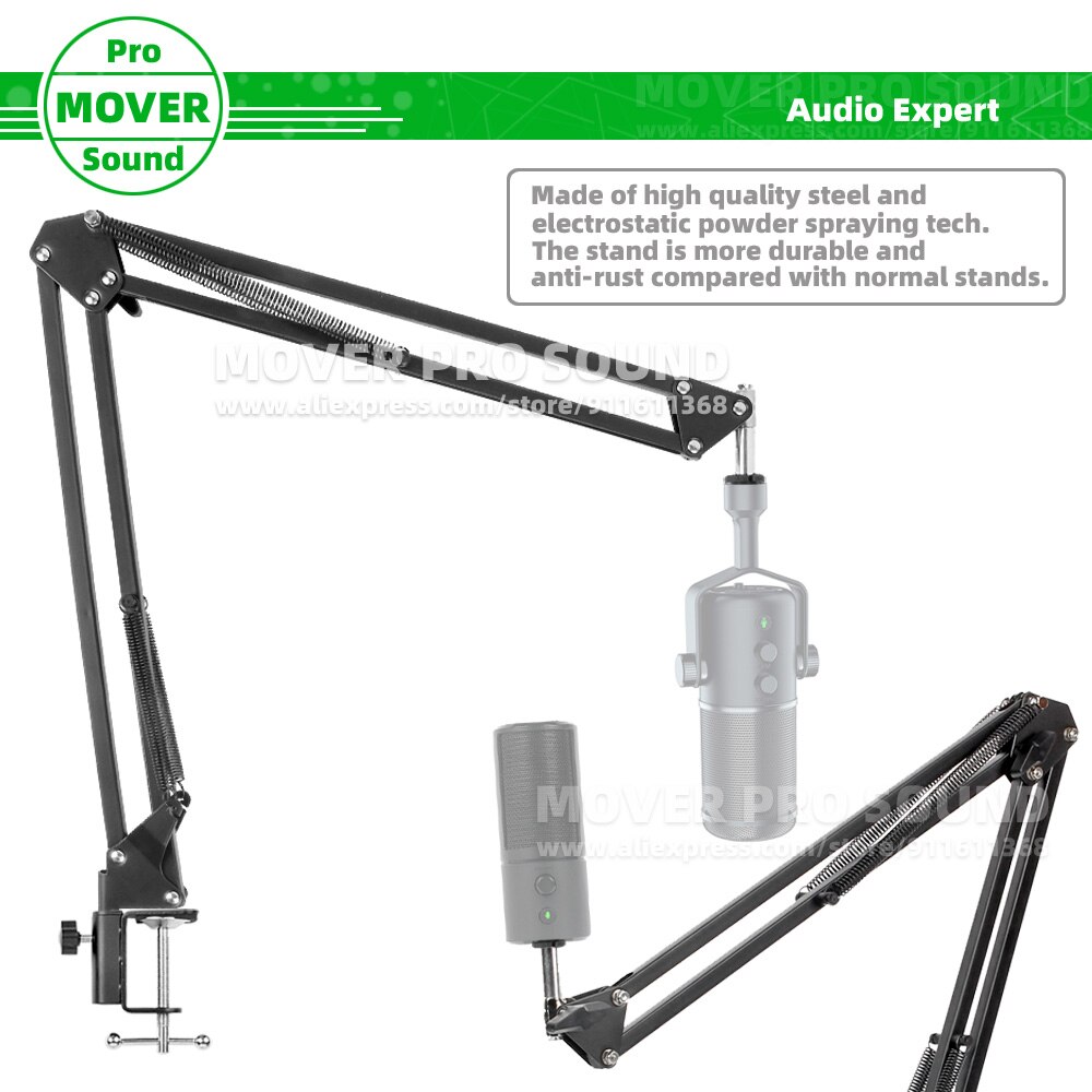 Soporte en voladizo para mesa Razer Seiren X Elite, brazo en forma de tijera para micrófono, estante de montaje superior de escritorio