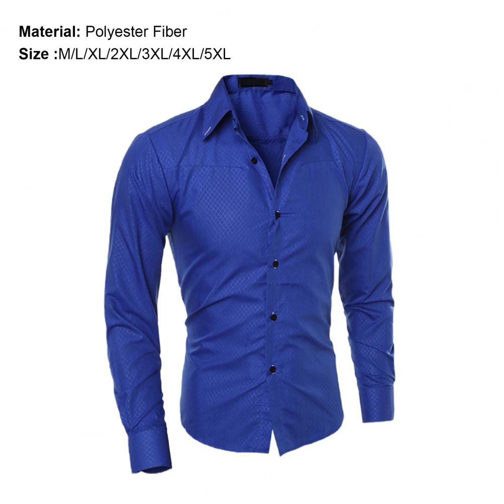 Camisas de negocios informales de talla grande para hombre, camisas de manga larga de poliéster transpirables, ajustadas, novedad de primavera,