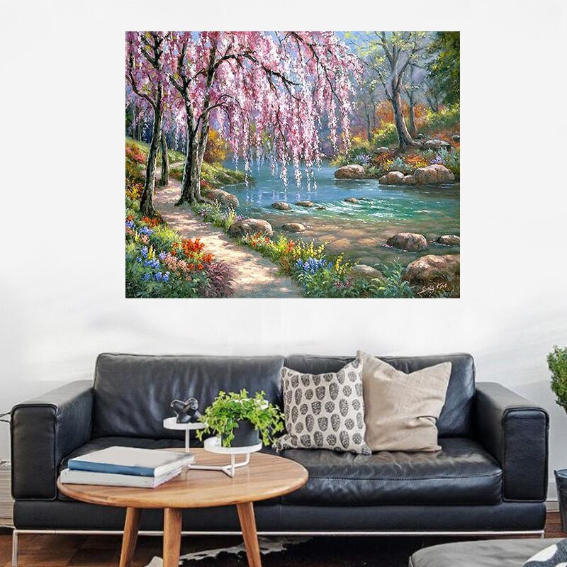 Paint By Numbers For Adults, DIY Canvas Oil Painting Kit Acrylic Painting Kit For Kids Adults Scenery