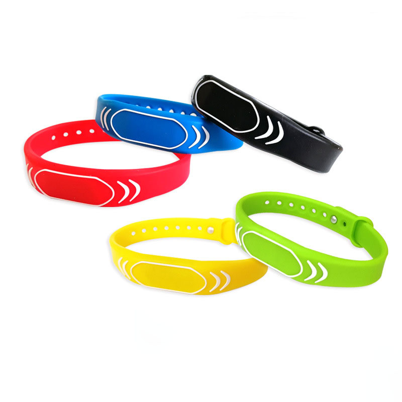 MIFARE-pulsera clásica ajustable de 13,56 MHZ, 1K, NFC, ISO14443A, RFID, tarjeta IC, banda de silicona, tarjeta de Control de acceso a la puerta, 1 ud.