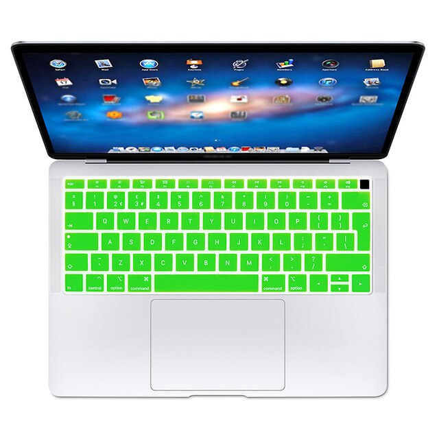 MacBook Air 13 A1932 Keyboard Protector - Silicone Euro Layout Dustproof Waterproof Skin: Green