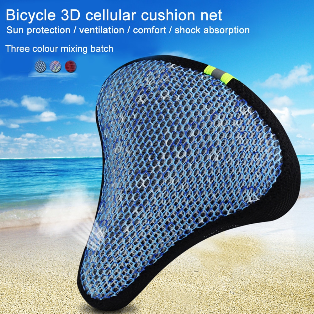 Mesh skridsikker solblok cykel cykel sædeovertræk cykler sadel vandtæt polyester universelle udskiftningsdele