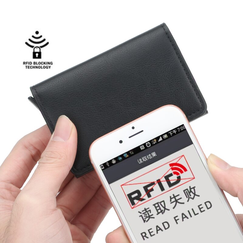 Man Vrouwen Smart Wallet Visitekaarthouder Rfid Portemonnee Aluminium Metal Credit Business Mini Card Wallet