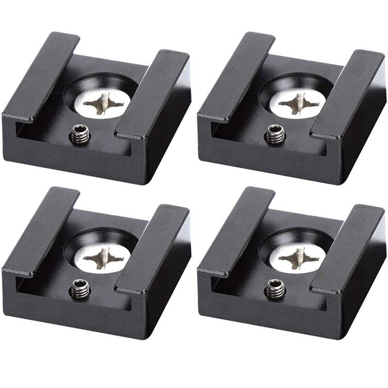 Jabs cold shoe mount aluminum adapter bracket hot shoe with 1/4 threads for camera cage flash shoe mount ( (4 pcs)