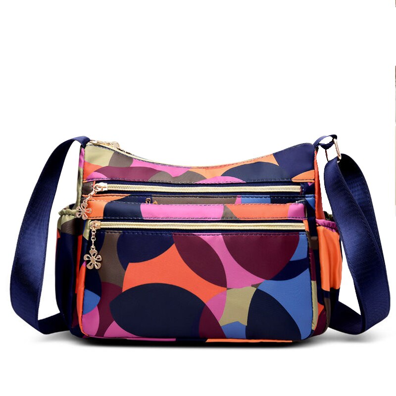 Casual Bolsas de Ombro para As Mulheres Tecido Oxford Mãe Saco Do Mensageiro Senhoras Crossbody Sling Sacos Ao Ar Livre Multi-bolso Bolsa: multicolor