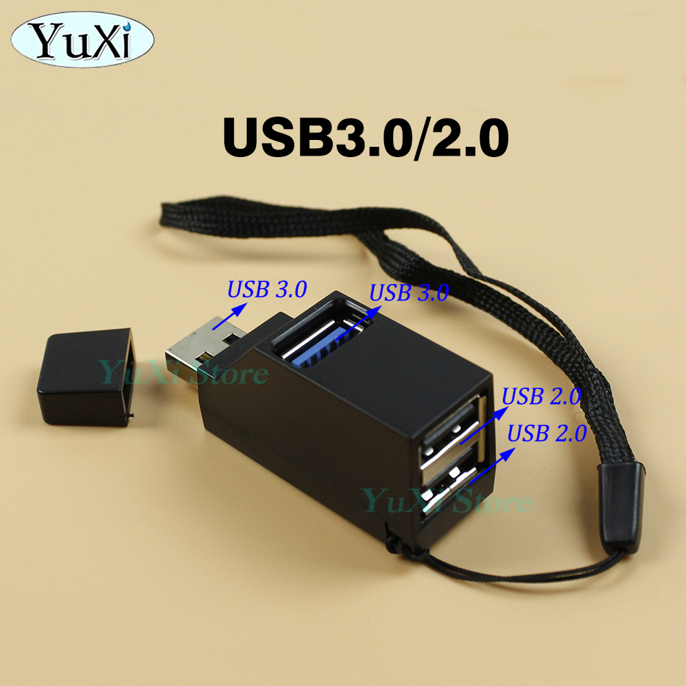 USB HUB-poort USB 3.0 Adapter Extender Mini Splitter Box 1 tot 3 poorten Hoge snelheid USB 2.0 voor laptop PC Schijfkaartconnector: WIT