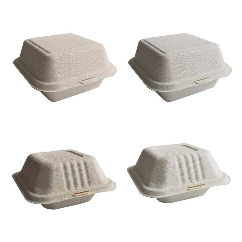 50Pcs/bag Disposable Takeout Food Containers Degradable Cake Hamburger Holder 50JD