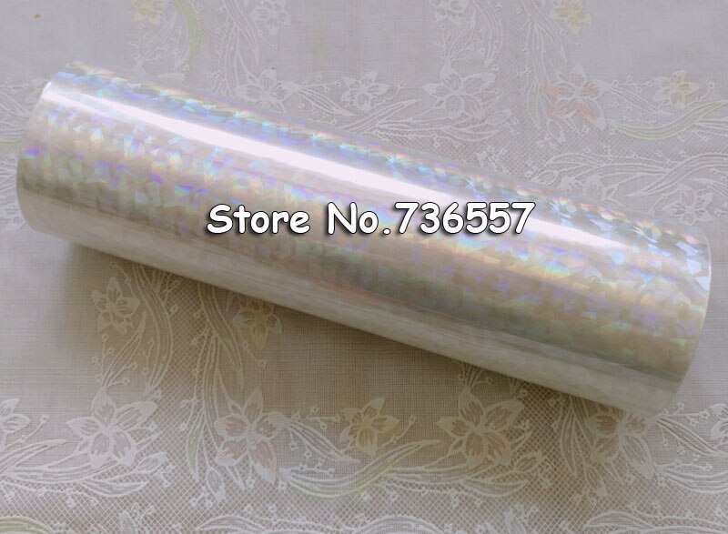 Papier d'estampage holographique à en verre brisé, 21cm x 120m, rouleau d'estampage couleur or Transparent