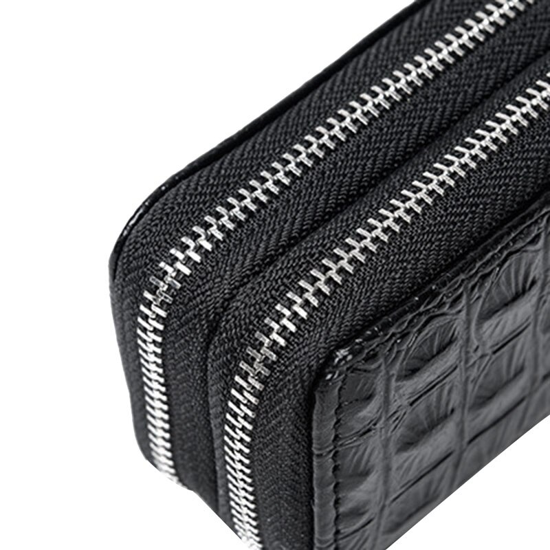 Voiture porte-clés portefeuille en cuir sac à fermeture éclair majordome porte-clés boîte Double fermeture éclair avec fenêtre