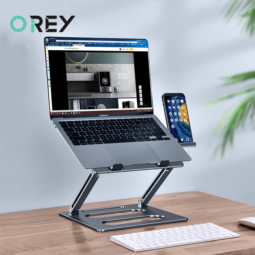 Adjustable Laptop Stand Base Support Notebook Stand For Macbook Tablet Computer iPad Cooling Pad Bracket Table With Phone Holder