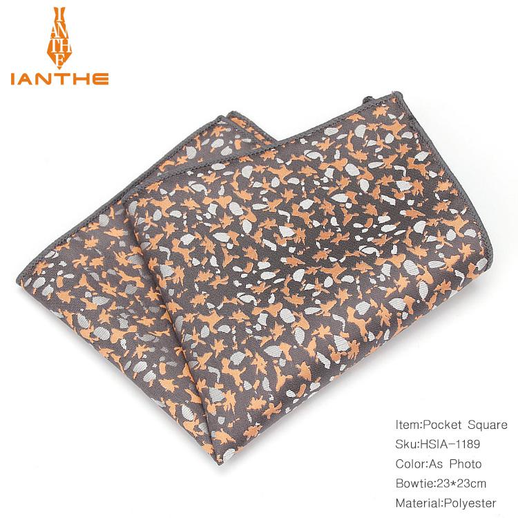 Mouchoir de luxe pour hommes | Motif Floral, rayures à pois, Polyester Hankies homme Business, poche carrée poitrine serviette, poche carrée: IA1189