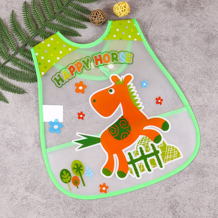 Baberos de plástico ajustables para bebé, Baberos para comer a prueba de agua, paño de alimentación de dibujos animados para bebé, delantal para niño, ropa para eructar, Baberos para niña y niño: H