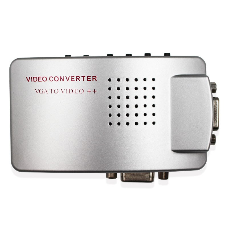 VGA to AV RCA Signal Adapter Converter Video Switch Box Supports NTSC PAL for Computer Laptop PC