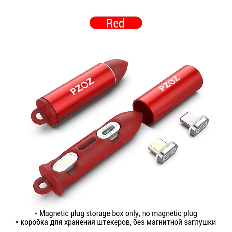 PZOZ Magnetic Cable 2M Type C Micro USB C Fast Charging Phone Microusb Type-C Magnet Charger usb c Charge cord for iphone xiaomi: Red Box NO Plug