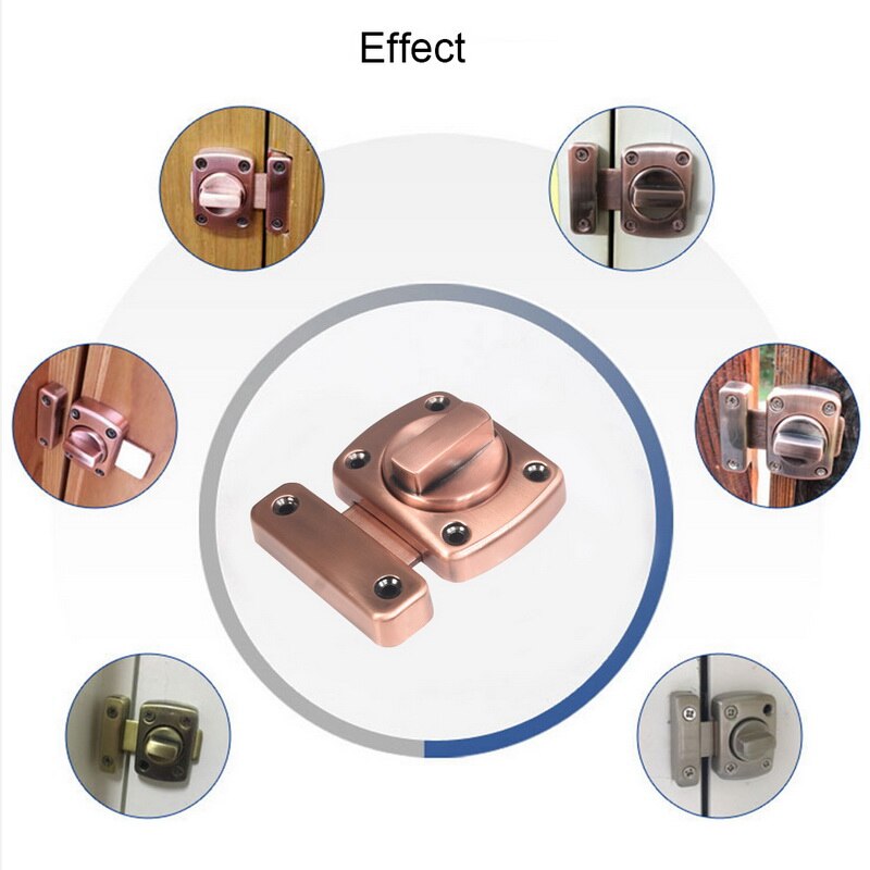 Universell dørlås portlås sikkerhet skyvedørlås dørbolt sinklegering med skruer dørlås lås trekkskapslås