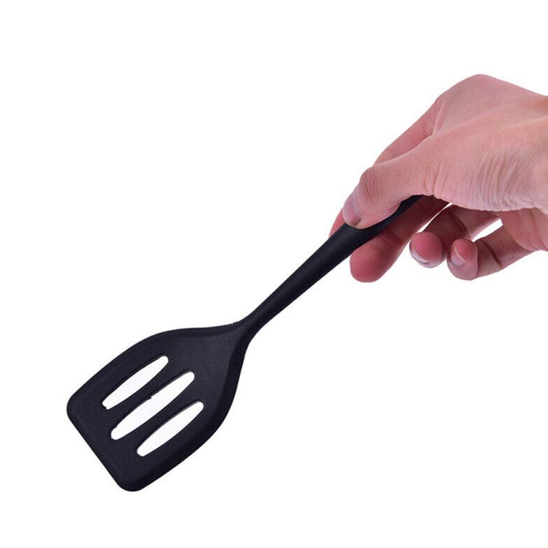 1Pcs Food Grade Kitchen Utensils Baking Tools Drain Shovel Leaking All-inclusive Handle Integrated Silicone Leak Shovel BBQ Tool