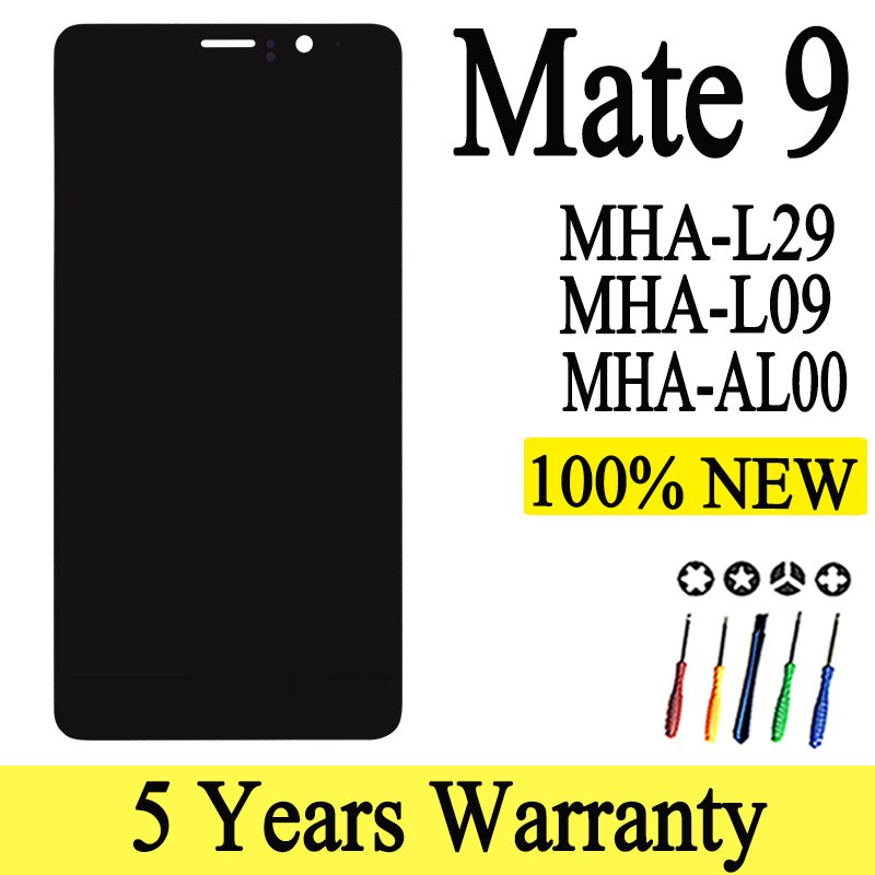 100%  new mha -l29 mha -l09 mha -al00 lcd for huawei mate 9 with frame touch screen digitizer assembly replacement for huawei mate 9