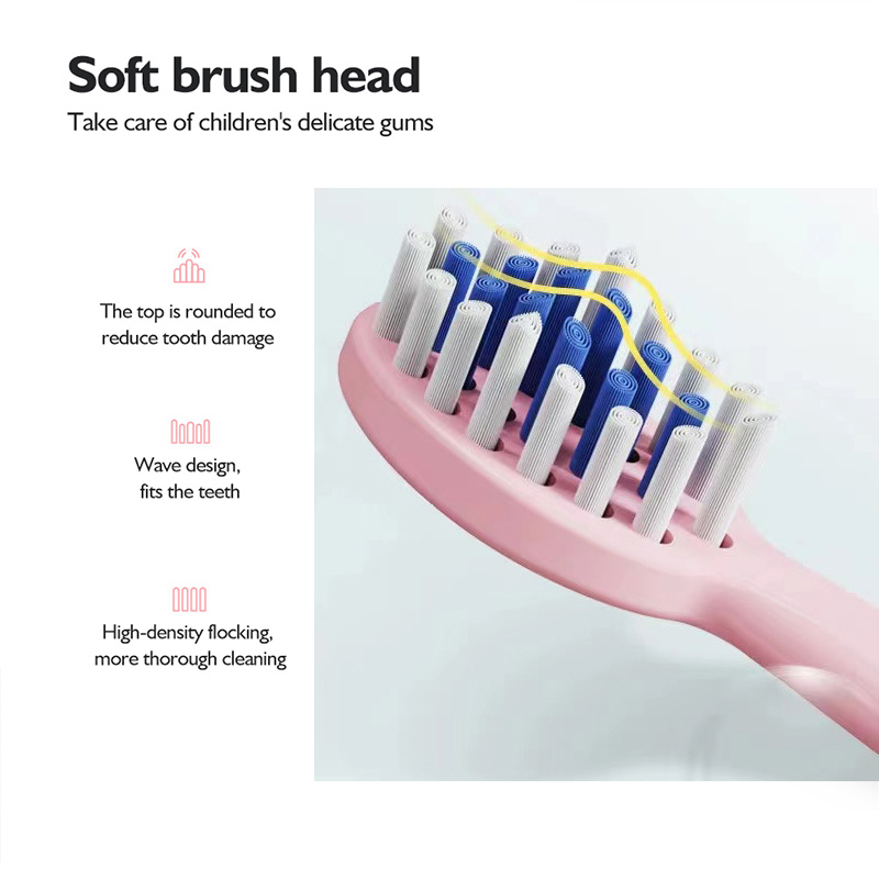 Children Sonic Electric Toothbrush Colorful Cartoon For Kids Ultrasonic Soft Fur Automatic Waterproof With Replacement Heads