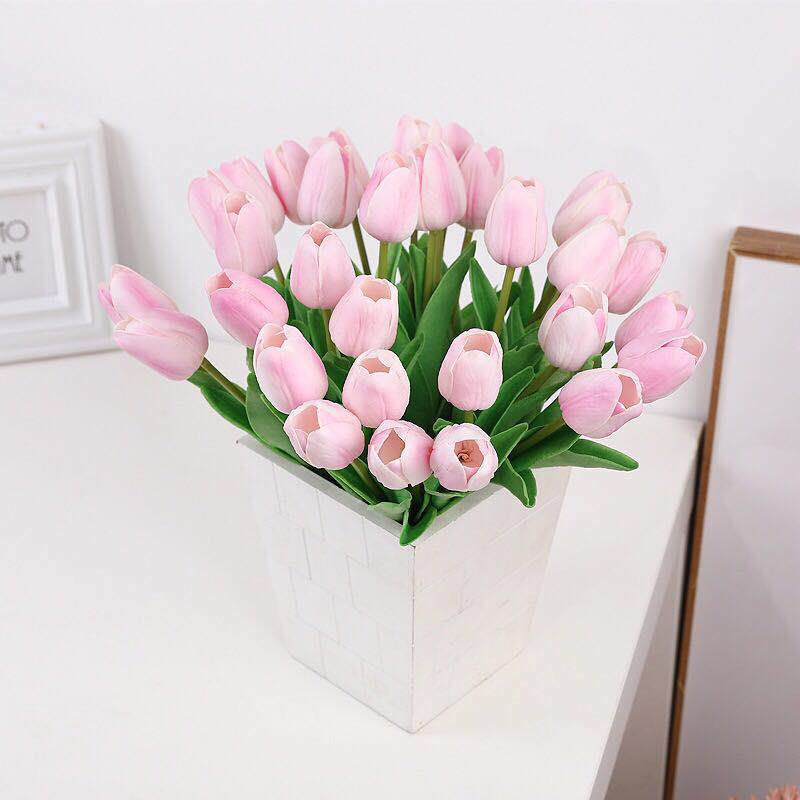 1PC PU Latex Tulips Artificial Flowers Bouquet Real Touch Tulip Artificiales Para Decora Mini for Home Wedding Decoration Flower