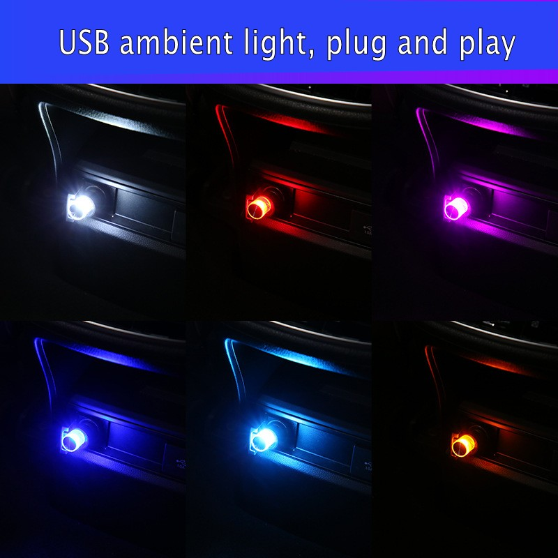 Mini luces LED de ambiente USB para coche, lámpara decorativa, luz ambiental de neón para coche, decoración Interior Led, accesorios para coche, Gadget