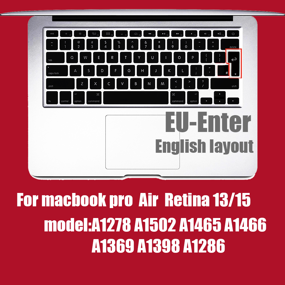 Kannettavan tietokoneen näppäimistön suojus eu&us näppäimistön kotelon suoja macbook prolle 16 13 air 12 15 touchbar malli  a1706 a 1466 a 1708 1990 2 a 1398 a 1534: Pro 13 or15 eu- enter