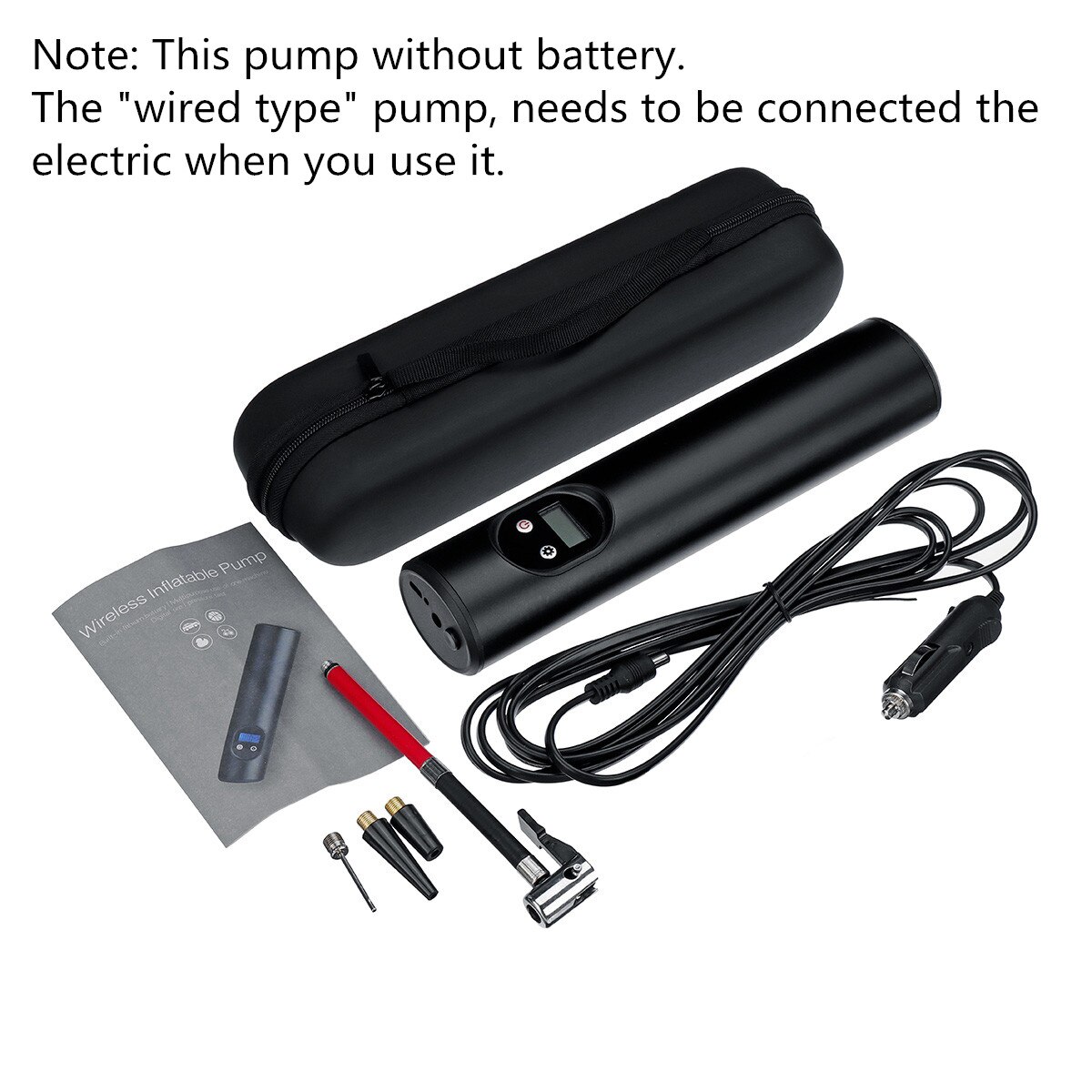 3 Buttons LCD Handheld Inflatable Pump Tyre Portable Compressor Digital Car Tyre Pump Preset Pressure 12V 150PSI 20L/min: 2 Buttons Black