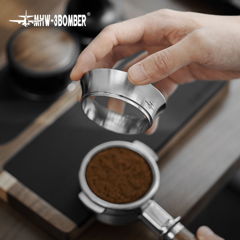 MHW-3BOMBER 51 mm & 58 mm Espresso-Dosiertrichter, Edelstahl, Kaffee-Dosierring, kompatibler Siebträger, Heim-Barista-Zubehör