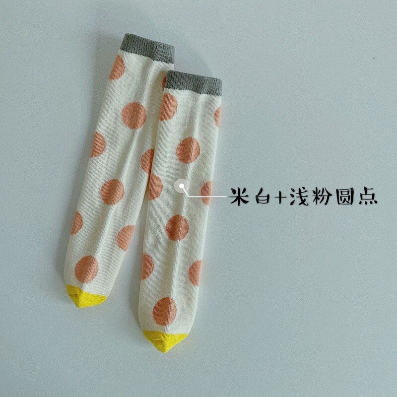 Baby Children Knee High Socks with Print Girls Kids Socks for Autumn Winter Baby Toddle Boy Long Socks Dots 1-12Years: 1