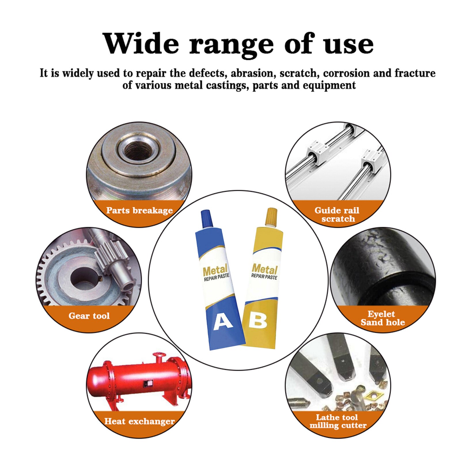 2pcs Industrial Repair Paste Glue Heat Resistance Cold Weld Metal Repair Paste Metal Paste Cream Universal TSH Shop