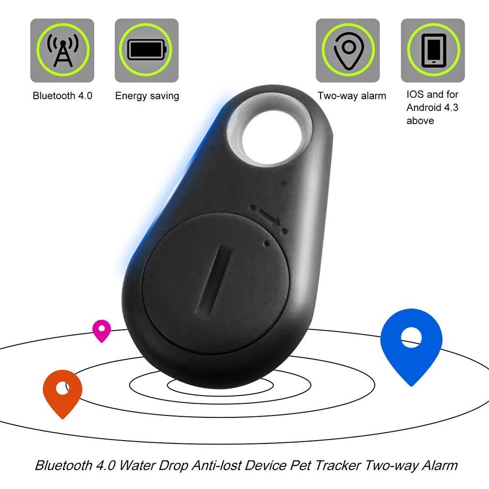 Mini 4.0 Gps Huisdier Tracker Waterdrop Locator Draagbare Lostproof Remote Key Locator Twee Weg Alarm Theftproof Apparaat