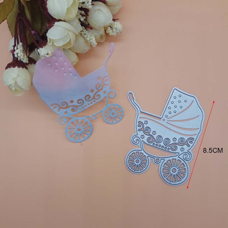 Baby cart Baby shower Birthday Invitation Card Metal Cutting Dies cutter Stencil DIY Scrapbook Paper Photo Craft Template Dies