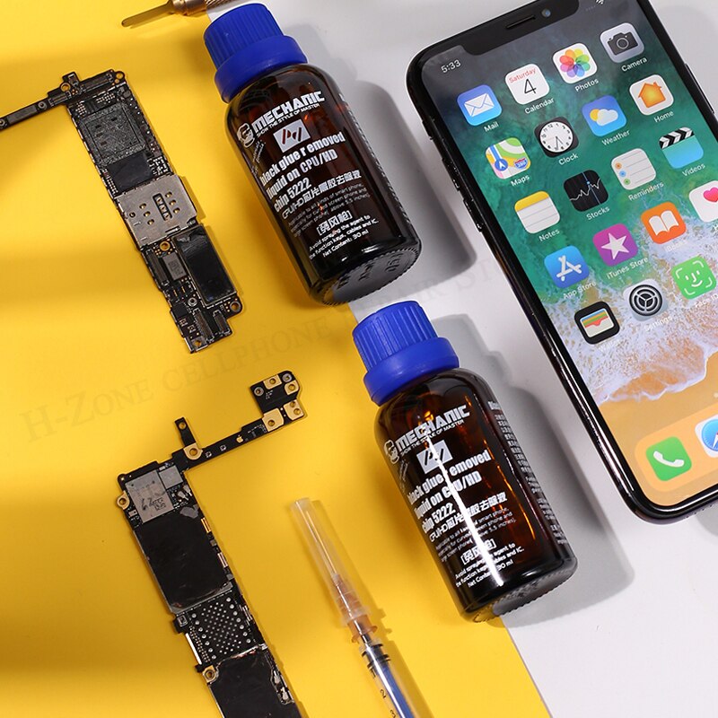 MECHANIC 5222-Líquido de eliminación para CPU/HD Chip, pegamento negro, limpiador de chips de CPU de teléfono móvil para reparación de Iphone, líquido de eliminación, 30ML