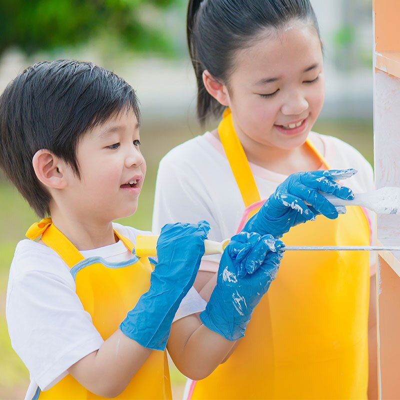 Guantes de nitrilo desechables para niños manoplas de PVC para la limpieza de alimentos, de látex y Goma, para cocina, de 7 a 12T