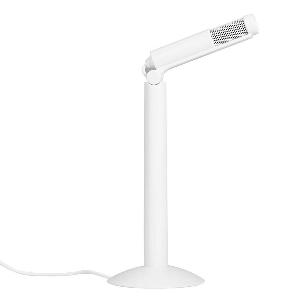 3.5mm Desktop Microphone Portable Capacitor Microphone Conference Video Chat Recording Microphone for PC Laptop Black: white