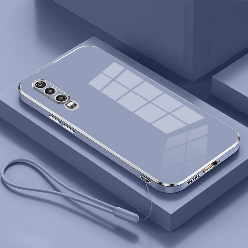 For Huawei P30 Case Luxury Square Plating ELE-L29, ELE-L09, ELE-L04 Phone Case ShockProof Silicone Back Cover Fundas: GRAY