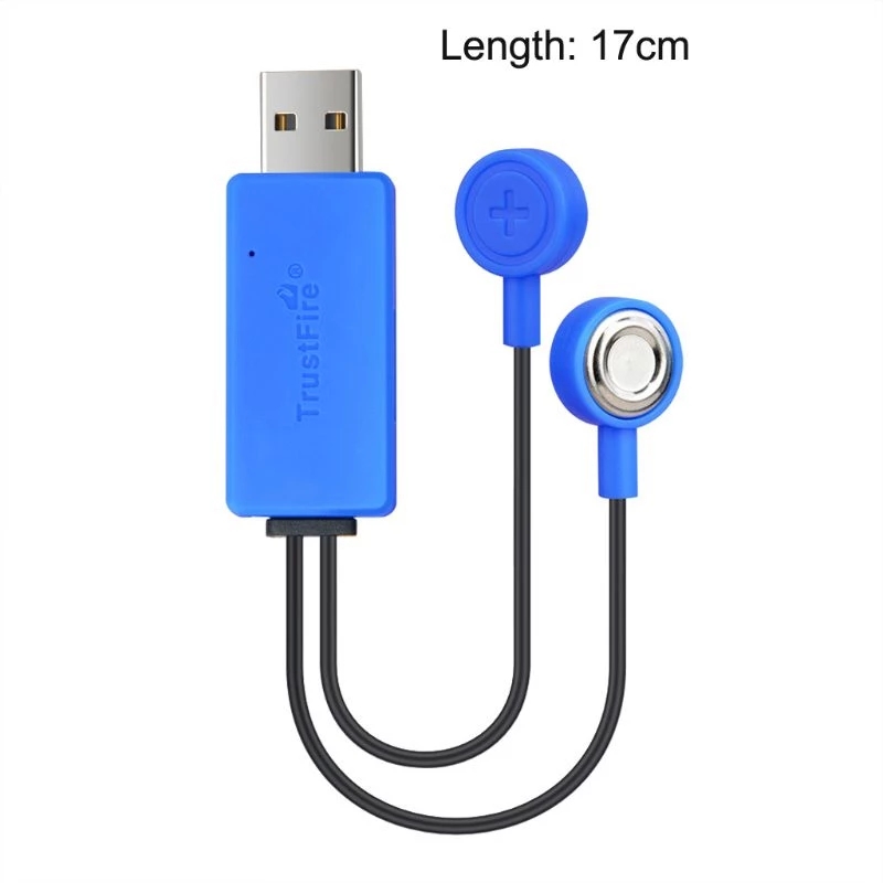 Universal USB charger for AA AAA 18650 Li-ion rechargeable batteries, magnetic emergency charging device